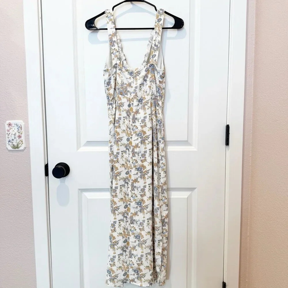 Abercrombie & Fitch Cottagecore Floral Midi Dress XS Feminine Romantic Babydoll